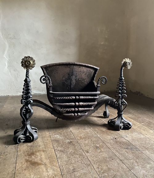 WROUGHT IRON AESTHETIC MOVEMENT FIREGRATE - ADDITIONAL PHOTO 1
