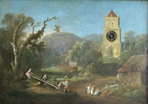 18THC ENGLISH AUTOMATON PICTURE CLOCK - ADDITIONAL PHOTO 1