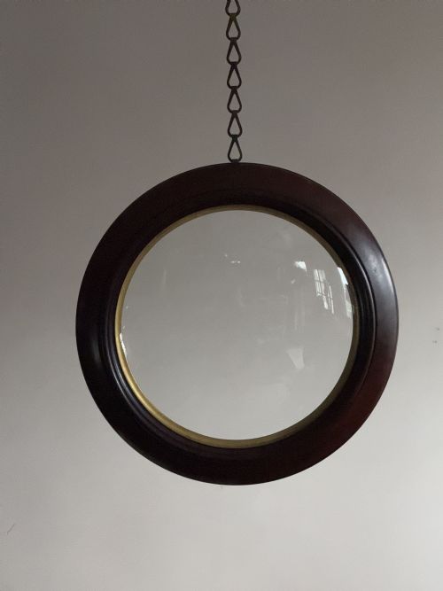 19THC MAHOGANY CONVEX GLASS PICTURE FRAME - ADDITIONAL PHOTO 1