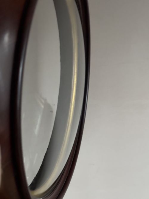 19THC MAHOGANY CONVEX GLASS PICTURE FRAME - ADDITIONAL PHOTO 4
