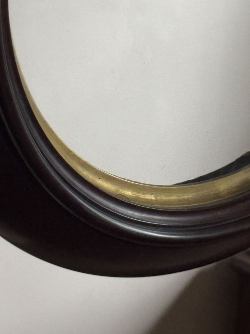 19THC MAHOGANY CONVEX GLASS PICTURE FRAME - ADDITIONAL PHOTO 7