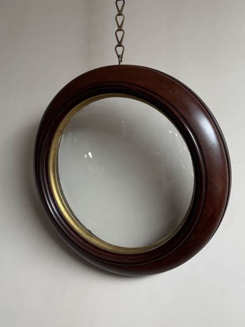19THC MAHOGANY CONVEX GLASS PICTURE FRAME - ADDITIONAL PHOTO 8