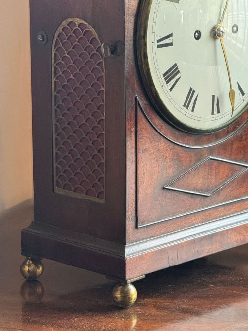 REGENCY MAHOGANY BRACKET CLOCK - ADDITIONAL PHOTO 2