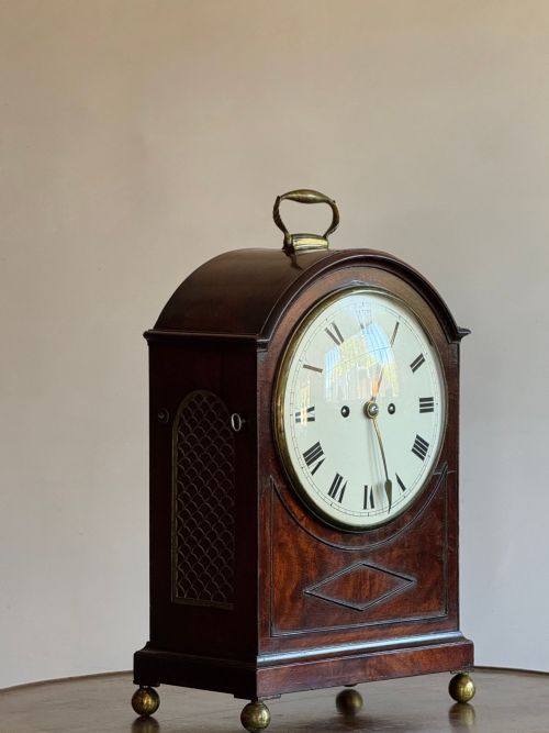 REGENCY MAHOGANY BRACKET CLOCK - ADDITIONAL PHOTO 5