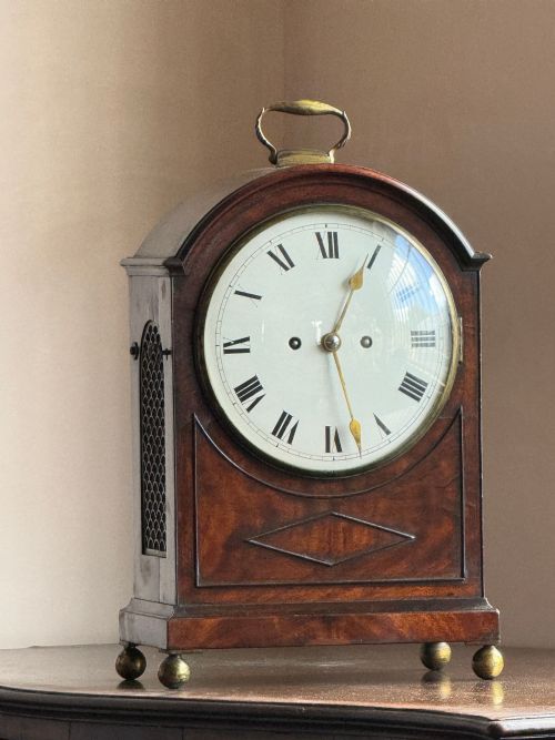 REGENCY MAHOGANY BRACKET CLOCK - ADDITIONAL PHOTO 6