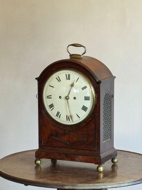 REGENCY MAHOGANY BRACKET CLOCK - ADDITIONAL PHOTO 7