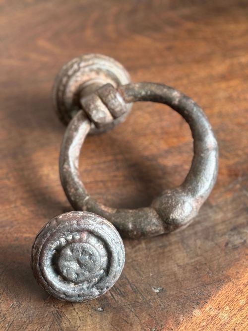 ANTIQUE IRON RING KNOCKER - ADDITIONAL PHOTO 1