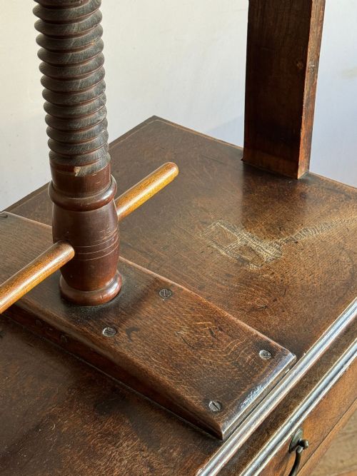 GEORGIAN OAK BOOK PRESS TABLE - ADDITIONAL PHOTO 2