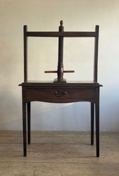 GEORGIAN OAK BOOK PRESS TABLE - ADDITIONAL PHOTO 9