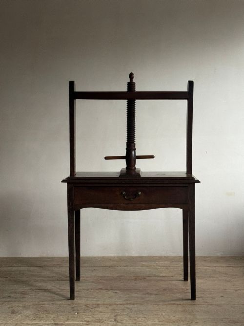 GEORGIAN OAK BOOK PRESS TABLE - ADDITIONAL PHOTO 12