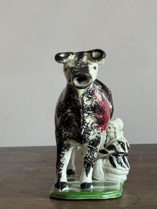 ANTIQUE PRATTWARE COW CREAMER - ADDITIONAL PHOTO 2