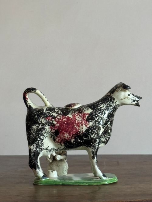 ANTIQUE PRATTWARE COW CREAMER - ADDITIONAL PHOTO 3