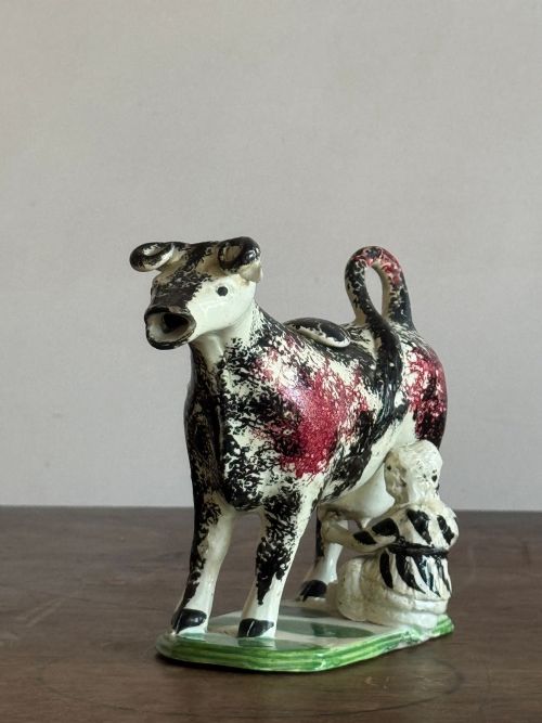 ANTIQUE PRATTWARE COW CREAMER - ADDITIONAL PHOTO 4