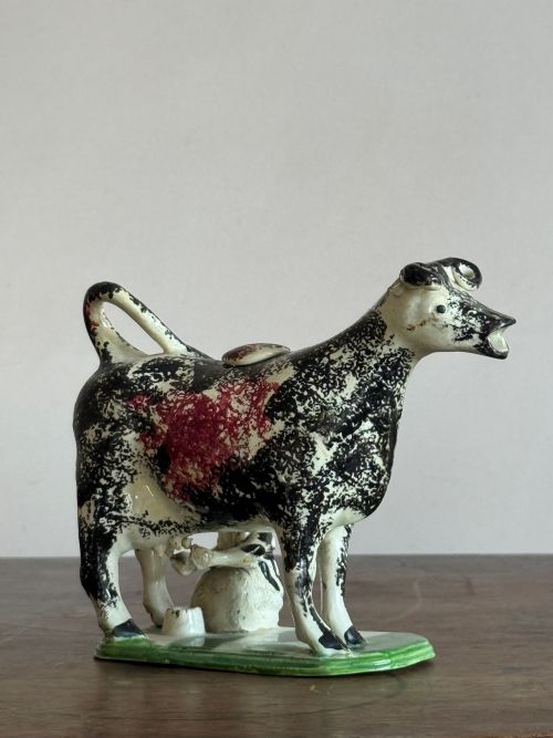 ANTIQUE PRATTWARE COW CREAMER - ADDITIONAL PHOTO 5