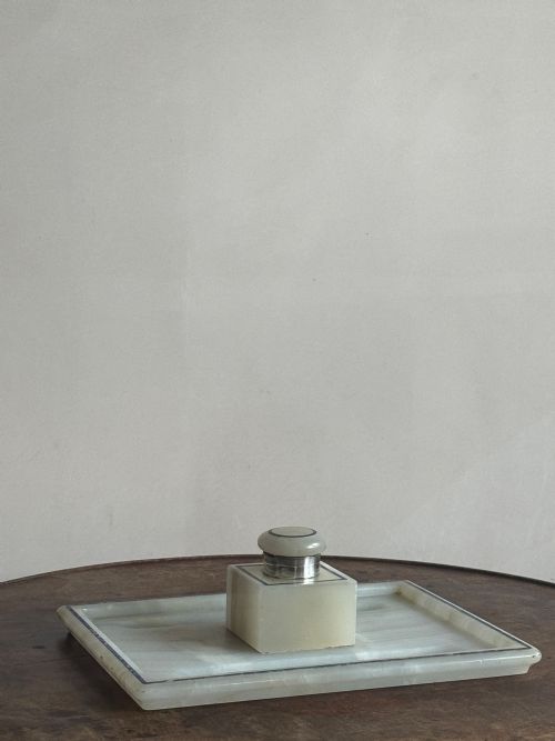ONYX AND LAPIS INLAID INKSTAND - ADDITIONAL PHOTO 1