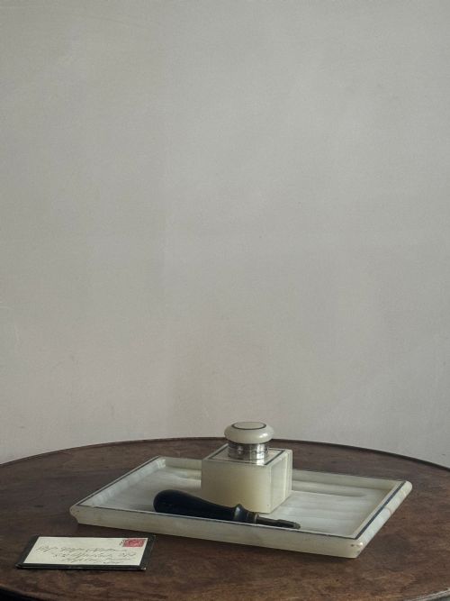 ONYX AND LAPIS INLAID INKSTAND - ADDITIONAL PHOTO 3