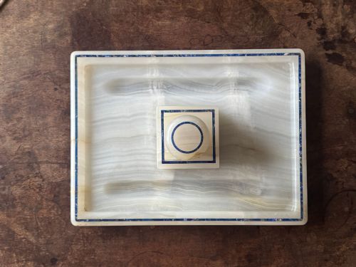 ONYX AND LAPIS INLAID INKSTAND - ADDITIONAL PHOTO 5