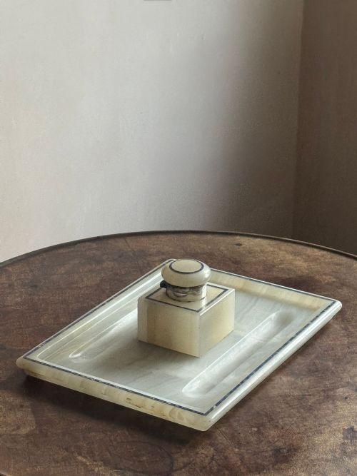 ONYX AND LAPIS INLAID INKSTAND - ADDITIONAL PHOTO 7