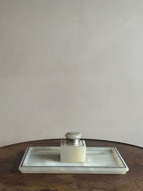 ONYX AND LAPIS INLAID INKSTAND - ADDITIONAL PHOTO 8