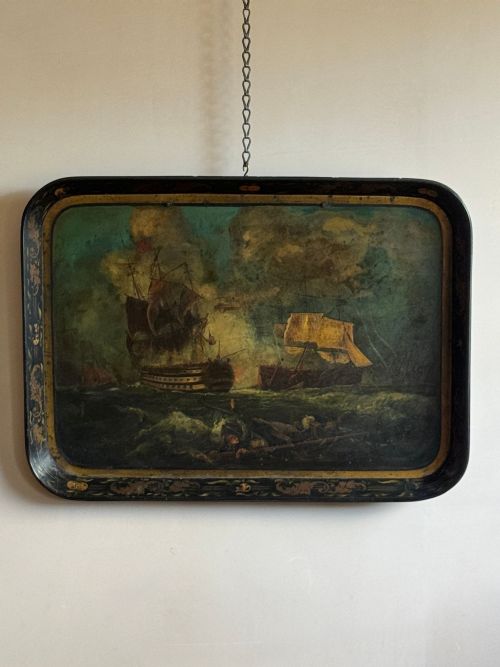 REGENCY JAPANNED PAPIERMCH TRAY
