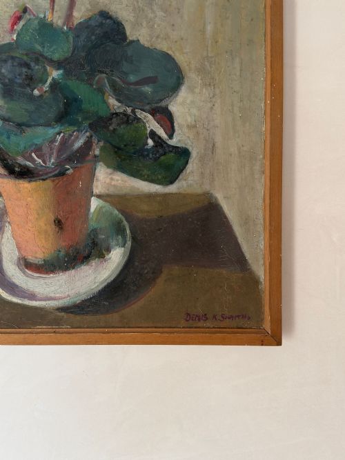 OIL ON CANVAS POTTED PINK CYCLAMEN - ADDITIONAL PHOTO 1