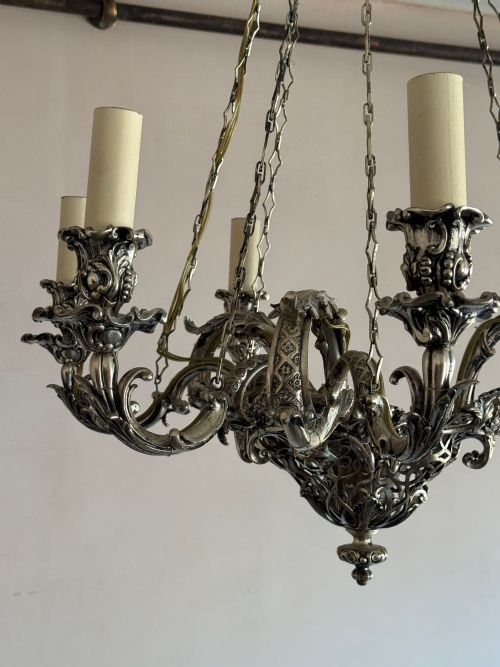 19THC SILVER PLATED CANDELABRA - ADDITIONAL PHOTO 4