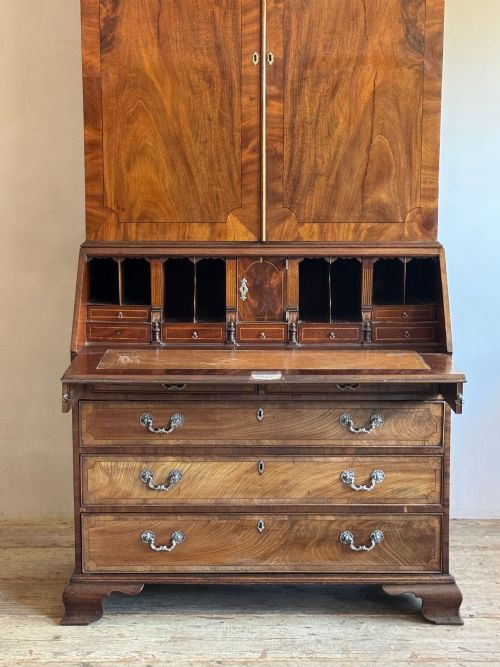 GEORGE III MAHOGANY BUREAU BOOKCASE - ADDITIONAL PHOTO 14