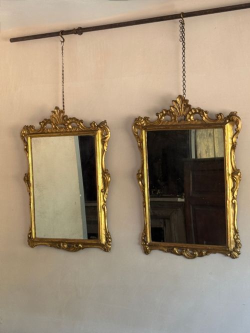 A Pair of 18thc Giltwood Mirrors