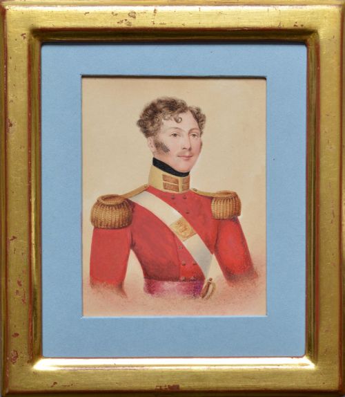 British School (C1829/30) – Watercolour of an Officer of the Staffordshire 80th Regiment of Foot
