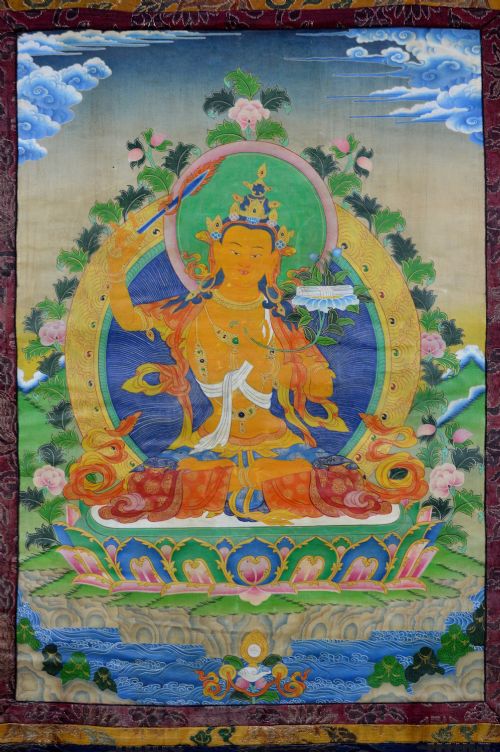 Tibetan Painting Depicting the Buddhist Deity, Manjushri – Late 19th or 20th Century