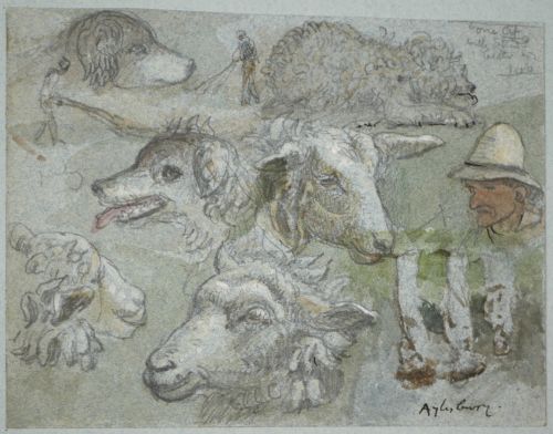 19th Century Drawing / Watercolour Painting by James Smetham at Aylesbury