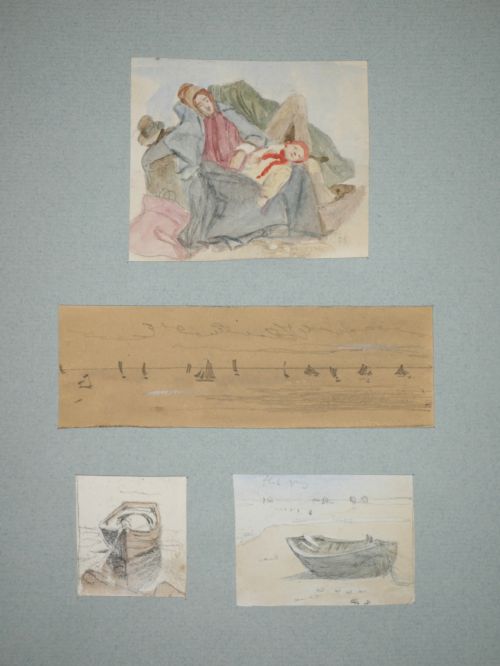 19th Century Drawings / Watercolour Paintings by James Smetham - Marine Sketches