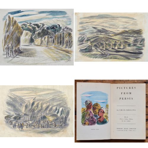 Three Original Wartime Drawings by Cecil Keeling C.1941 - Reproduced in the Book ‘Pictures from Persia’