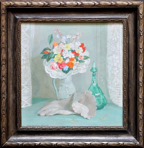 Still Life Tempera Painting on Panel by Irene Christobelle Pownoll Williams C.1942