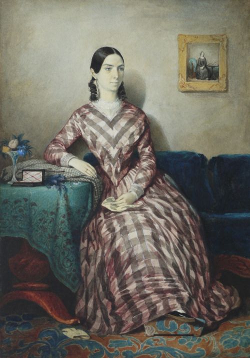 Watercolour Portrait of a Young Woman by the 19th Century Italian Miniature Painter Alessandro Cittadini
