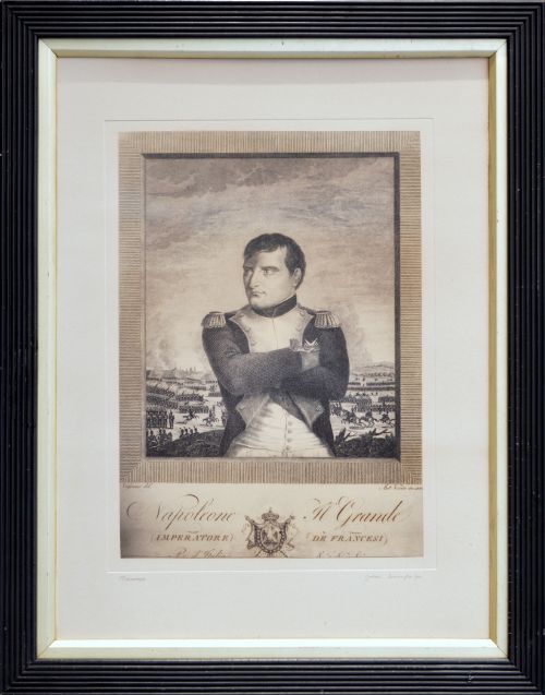 A Printed Portrait of the Emperor Napoleon C.1900 with Interesting Hand Written Text