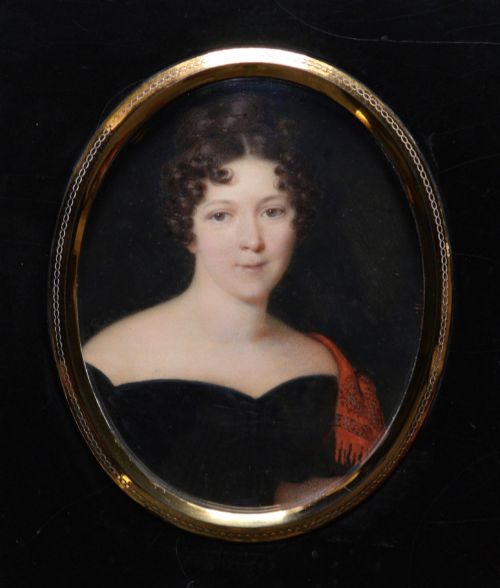 Miniature Portrait Watercolour of an Attractive Young Woman French Circa 1830