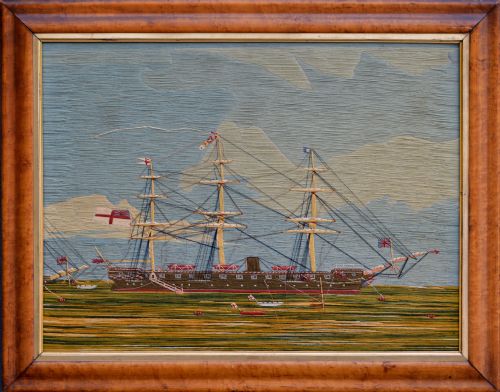 Large Sailor’s Woolwork Picture – (19th Century)