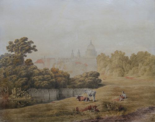 Watercolour View of St. Paul’s Cathedral from Lambeth Marsh 1807