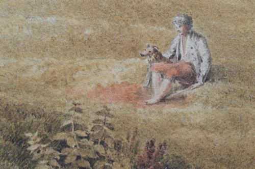 fig 2. A Georgian watercolour landscape depicting cattle grazing in a meadow at Lambeth Marsh with St. Pauls Cathedral in the background.