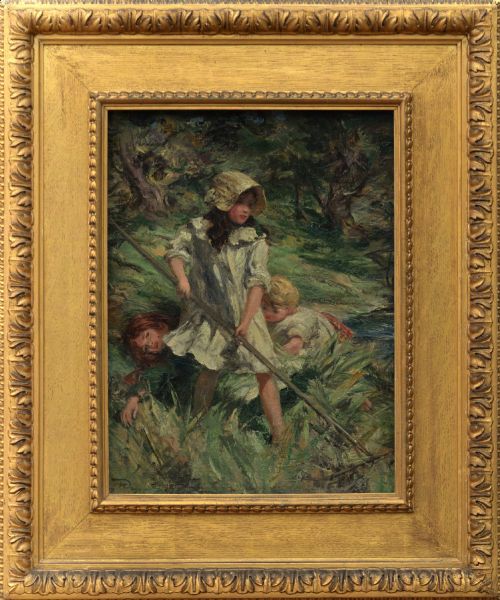 Young Haymakers (1909) Oil on Board Signed by Robert Duddingstone Herdman