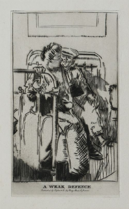 Walter Richard Sickert - Scarce Etching (A Weak Defence) Printed 1915