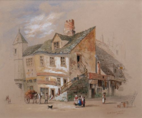 The Cowgate Edinburgh - Watercolour by Thomas Fenwick Dated 1846