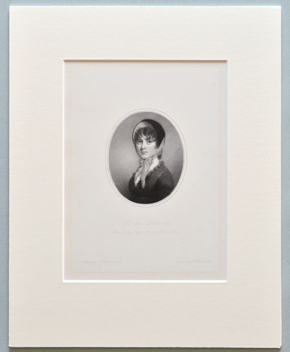 19th Century Engraved Print of Anne Richmond and Photo of The Artist Thomas (Tom) Richmond Jnr View II