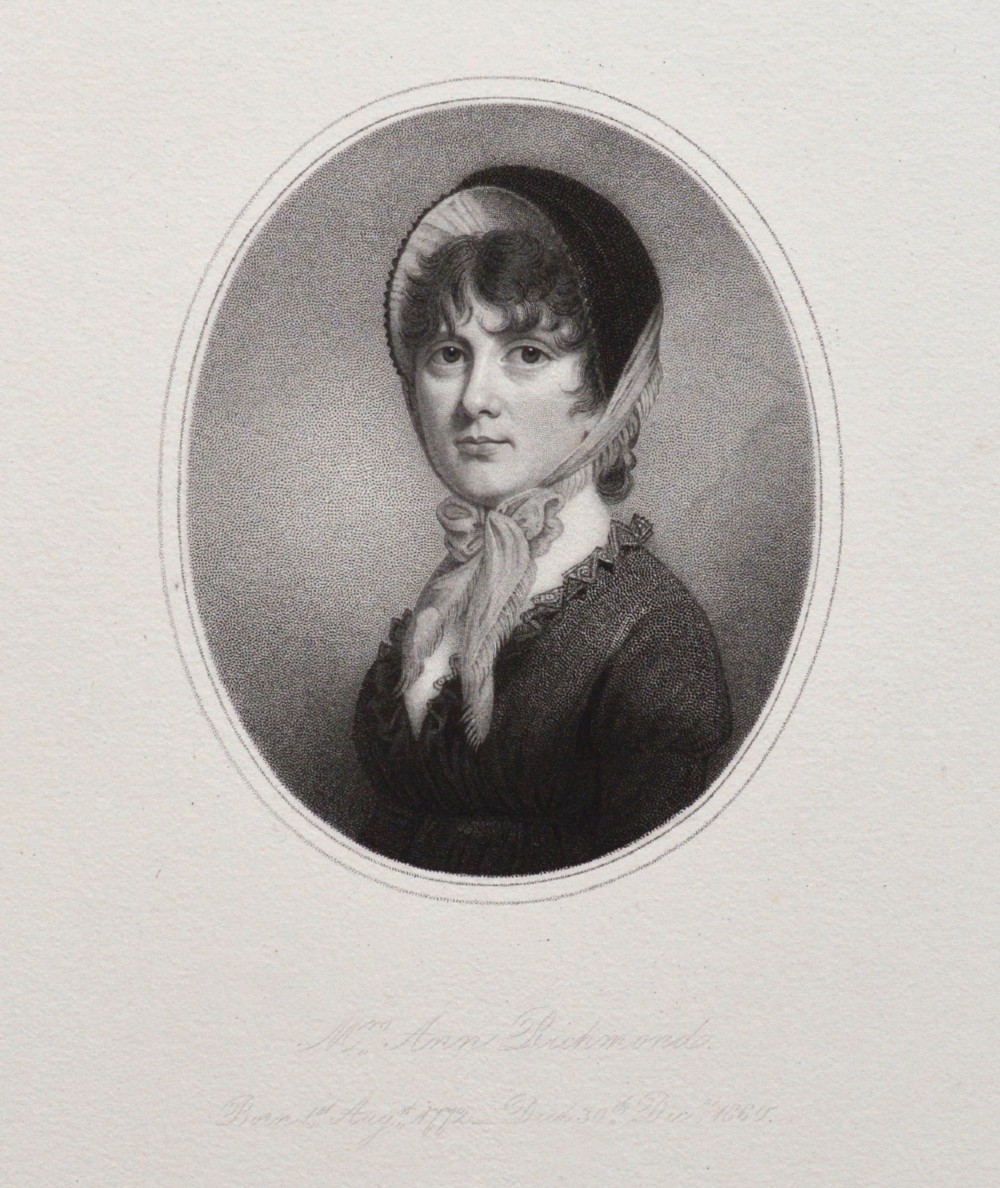 19th Century Engraved Print of Anne Richmond and Photo of The Artist Thomas (Tom) Richmond Jnr View IV