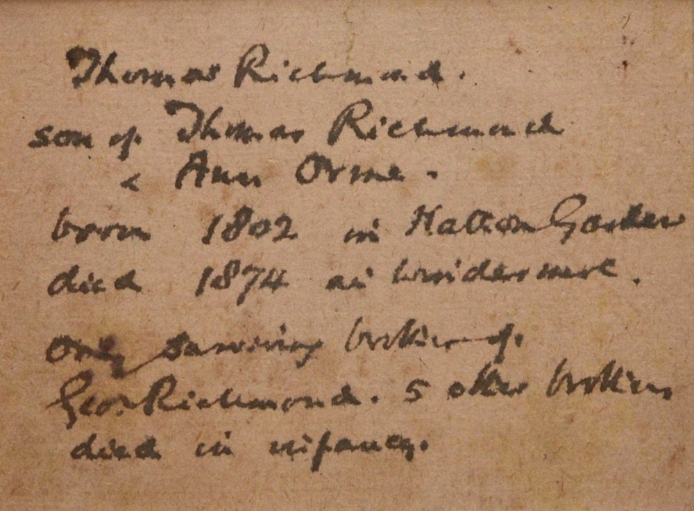 19th Century Engraved Print of Anne Richmond and Photo of The Artist Thomas (Tom) Richmond Jnr View VIII