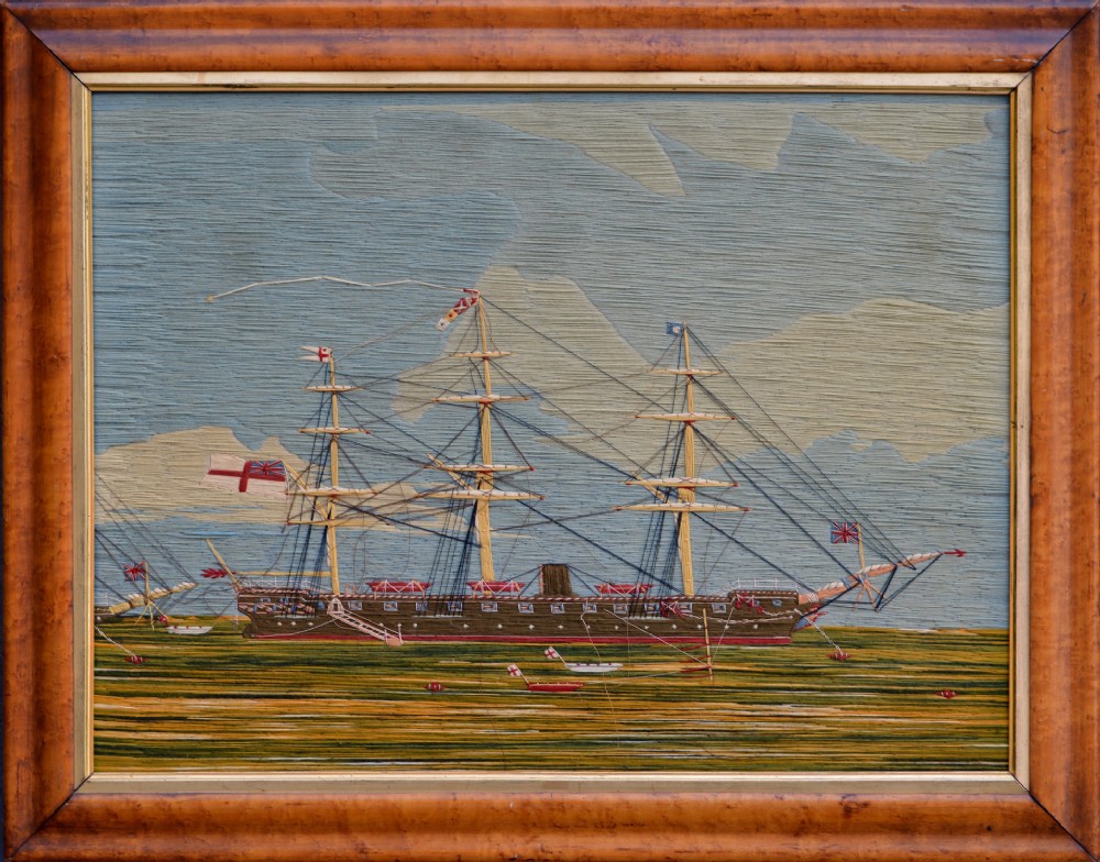 Large Sailor’s Woolwork Picture – (19th century)