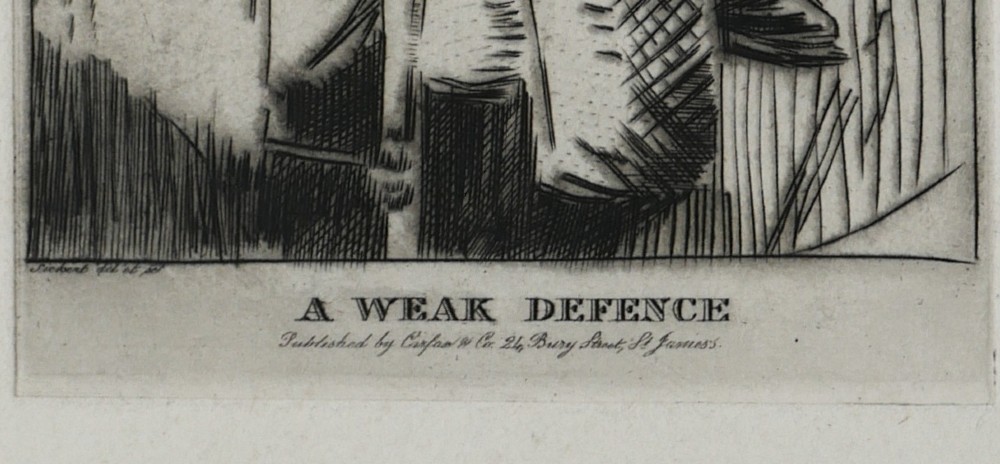 Walter Richard Sickert - Scarce Etching (A Weak Defence) Printed 1915 View III