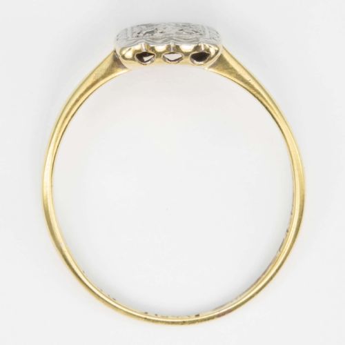 VINTAGE ART DECO STYLE 18CT GOLD DIAMOND PANEL RING - ADDITIONAL PHOTO 4