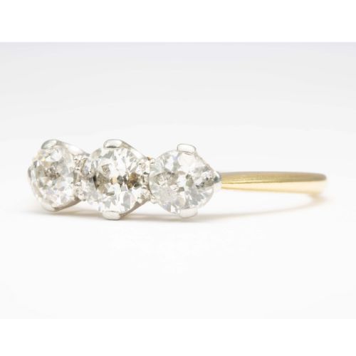 EDWARDIAN 18CT GOLD 1 CARAT 3 STONE DIAMOND RING - ADDITIONAL PHOTO 1
